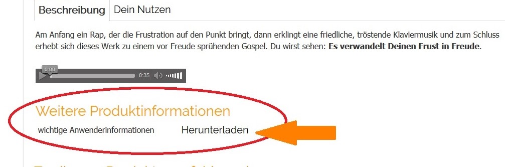 Weitere Produktinformation